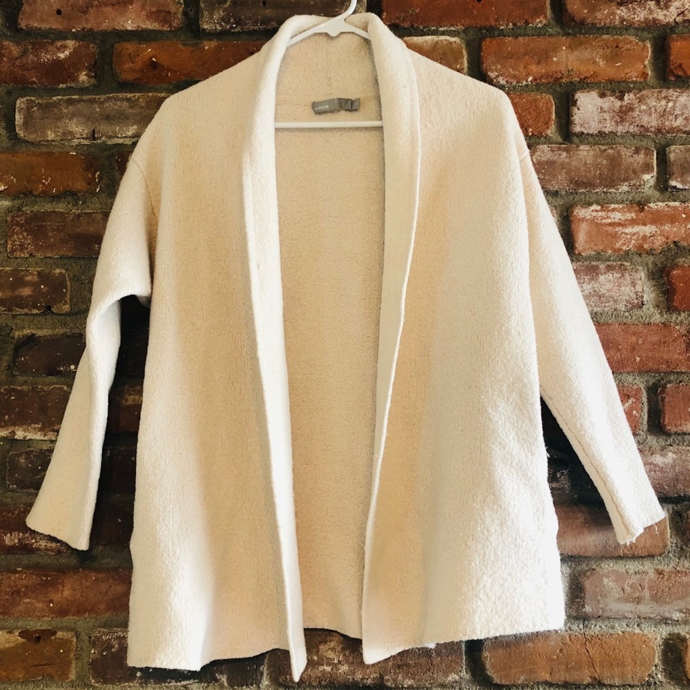 Vince White Wood Blend Cardigan